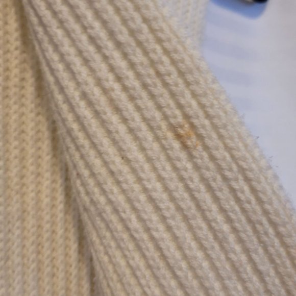 Vintage Acrylic Knit Scarf Fringe Ends Red Navy Ski Pattern Jeunique 60s 70s - Picture 6 of 8